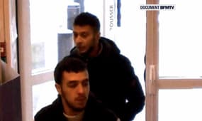 Salah Abdeslam (au fond) et l'un de ses complices, le 14 novembre 2015.