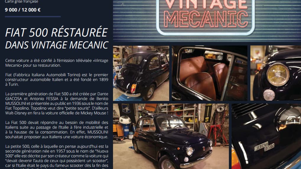 La Fiat 500 restaurée dans VIntage Mecanic La Fiat 500 restaurée dans VIntage Mecanic