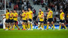 Les joueurs de la Roumanie lors de la Coupe du monde de rugby en septembre 2023.