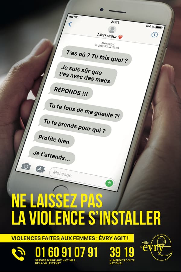 Une affiche de la campagne contre les violences conjugales Une affiche de la campagne contre les violences conjugales