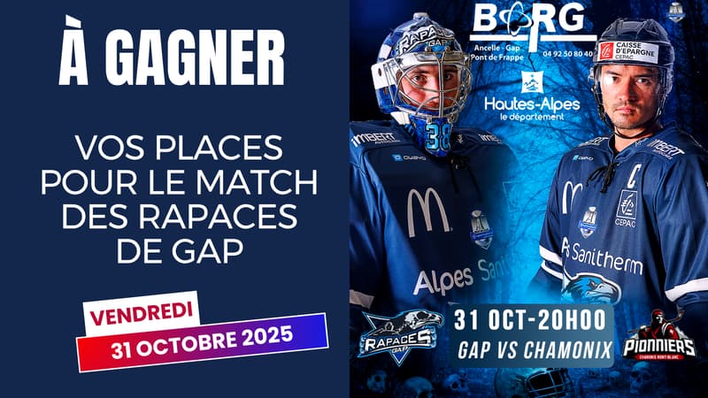 A GAGNER : VOS PLACES POUR LE MATCH DS RAPACES DE GAP
