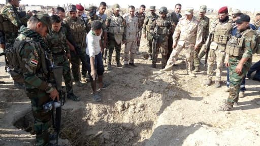 Un charnier découvert en Irak le 11 novembre 2017 par les forces de sécurité irakienne.