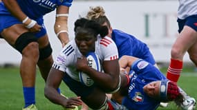 Madoussou Fall-Raclot lors du match du Tournoi des 6 nations entre l'Italie et la France, 19 avril 2025