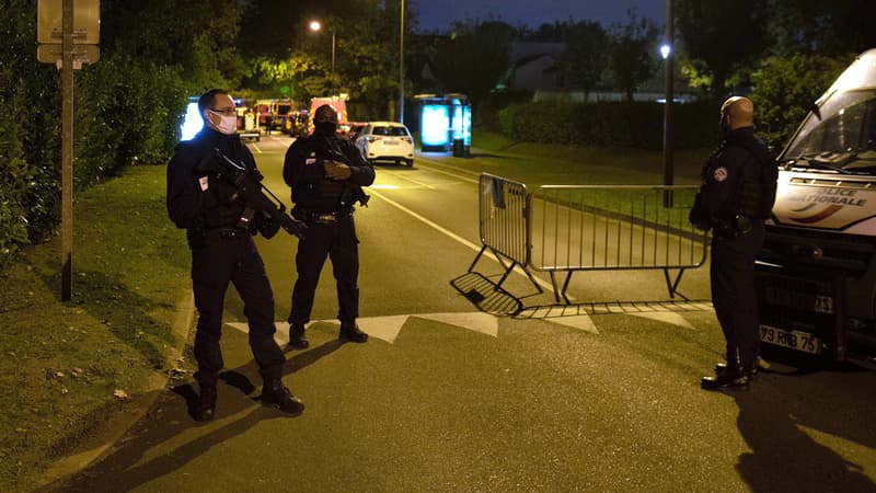Des policiers à Eragny le 16 octobre 2020