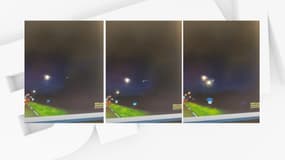 Captures d'écran de la vidéo filmant une boule lumineuse traversant le ciel, le 20 avril 2022