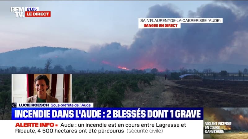 L'incendie dans l'Aude a fait deux blessés dont un grave, assure Lucie Roesch (sous-préfète de la région)