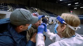 Un test du coronavirus le 7 novembre 2020 au Danemark.