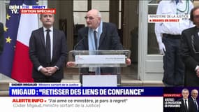 Didier Migaud (ministre sortant de la Justice): "Être garde des Sceaux, c'est occuper l'un des plus beaux et des plus exigeants postes qui soit"