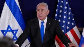 Le Premier ministre israélien Benjamin Netanyahu, à Tel-Aviv, le 12 octobre 2023.