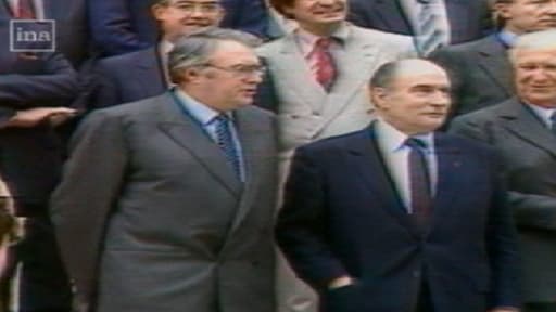 François Mitterrand et Pierre Mauroy au Palais de l'Élysée en 1981