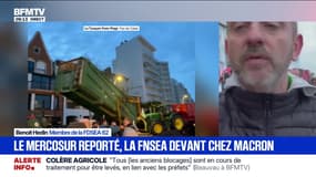 Colère agricole: "On est sur la voie publique, devant la maison du président de la République: c'est hautement symbolique", assure Benoît Hedin, membre de la FDSEA 62