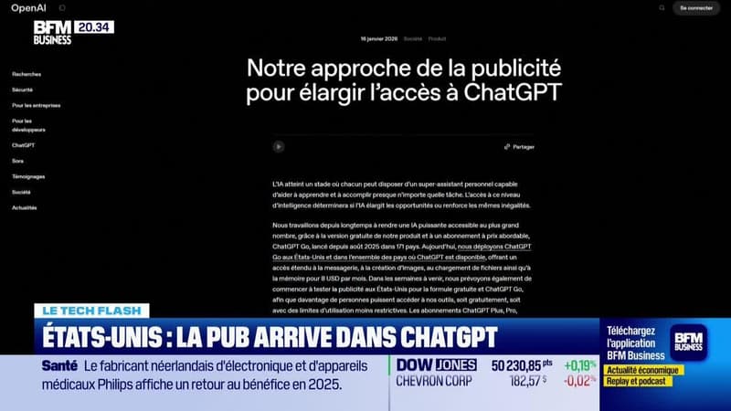 Le Tech Flash : la pub arrive dans ChatGPT aux États-Unis, par Léa Benaim - 10/02