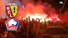 Lens : Les joueurs accueillis en héros par les fans après la victoire à Lille (1-2)
