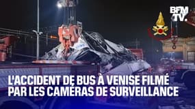 Accident de bus à Venise: le moment où le véhicule tombe du pont filmé par des caméras de surveillance