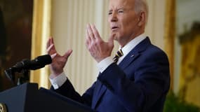 Le président américain Joe Biden lors d'une conférence de presse à la Maison Blanche le 19 janvier 2022