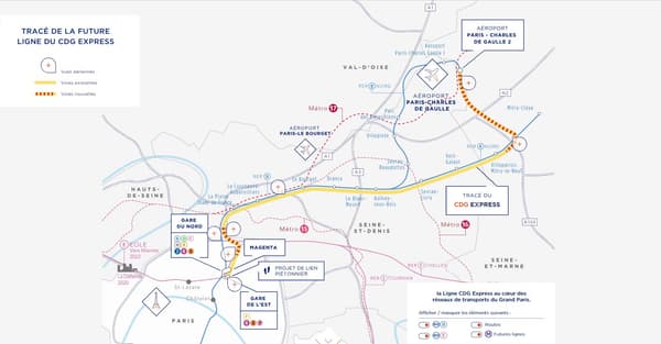 Le tracé du CDG Express Le tracé du CDG Express