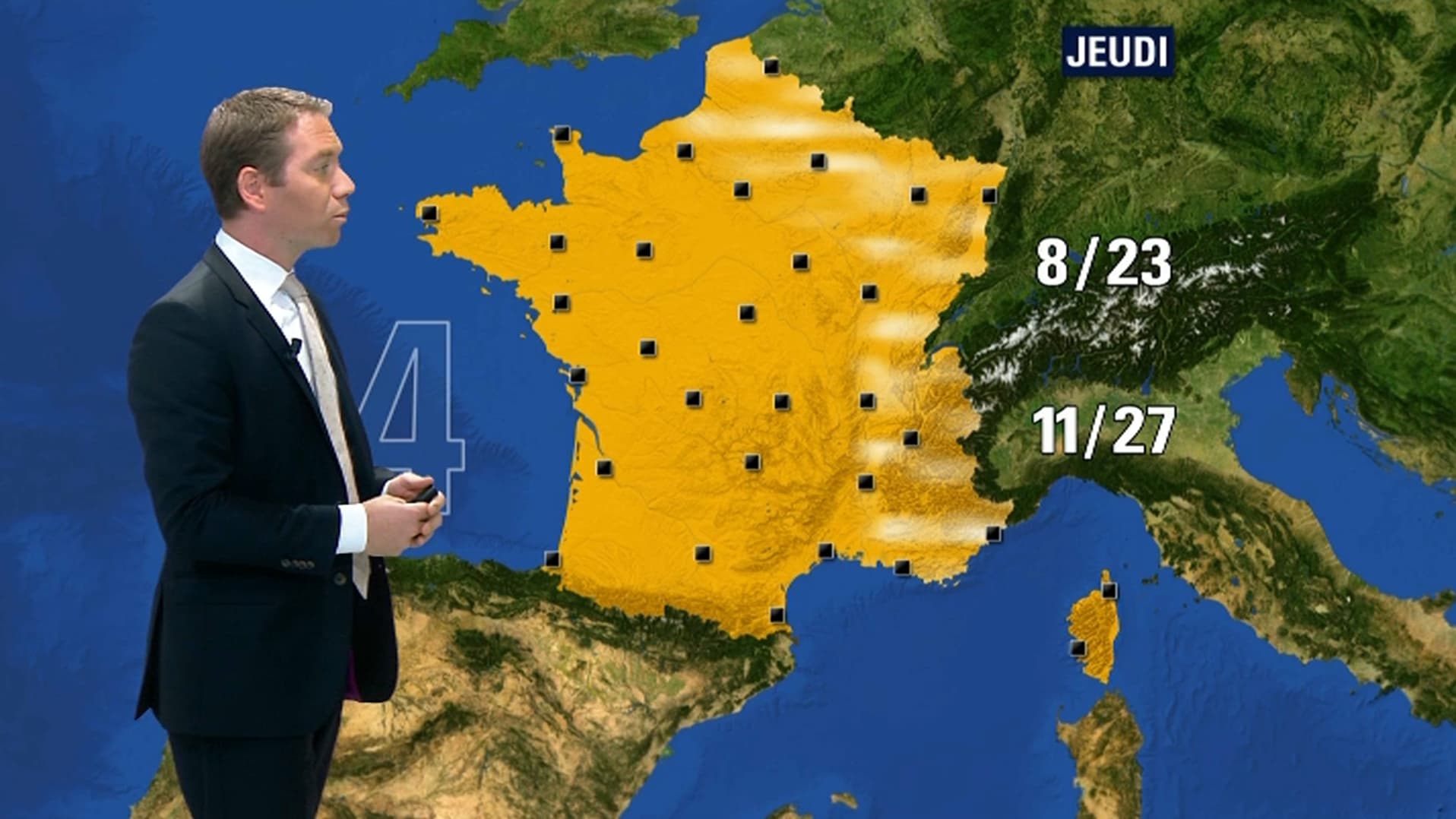 Prévision Météo-France pour le jeudi  27 septembre.