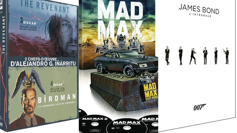 Des coffrets Inarritu, "Mad Max" et "James Bond" sont proposés à Noël.