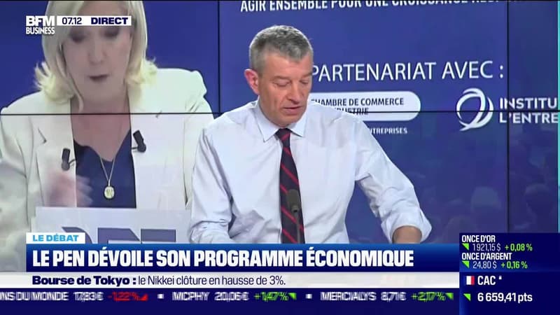 Le débat : Le Pen dévoile son programme économique par Jean-Marc Daniel et Nicolas Doze - 23/03