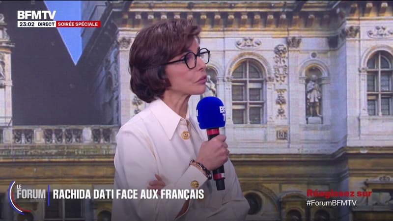 FORUM BFM - "Je quitterai le ministère de la Culture": Rachida Dati, ministre de la Culture, répond à Corinne, qui lui demande pourquoi elle n'a pas démissionné quand elle s'est présentée pour les élections municipales à Paris