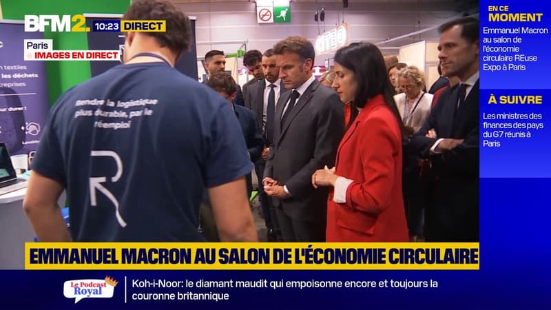 Gestion des déchets, réemploi: Emmanuel Macron visite le salon REuse à Paris