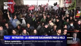 Retraites: la jeunesse galvanisée par le 49.3