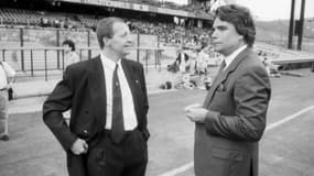 Jean-Michel Aulas et Bernard Tapie en 1989 à Lyon.