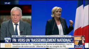"Changer de nom ne suffira pas à résoudre l’équation électorale du FN", selon Jean-Yves Camus 