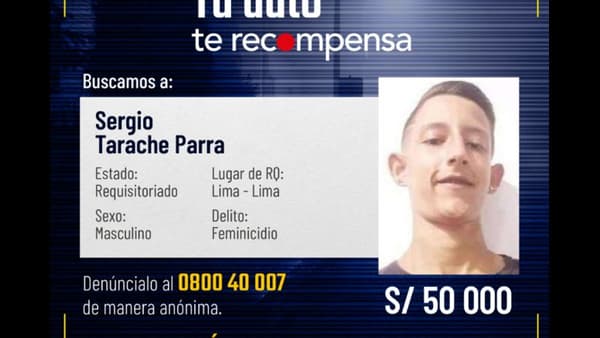 Avis de recherche de Sergio Tarache Parra, l'ex compagnon de la victime Avis de recherche de Sergio Tarache Parra, l'ex compagnon de la victime