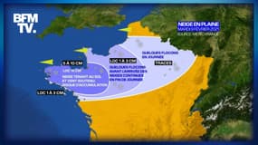 De la neige en plaine est attendue sur une large partie du nord-est de la France, le 9 février 2021.
