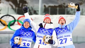 JO 2022 : le podium du sprint avec Quentin Fillon Maillet