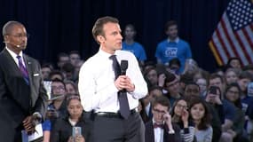 Emmanuel Macron devant les étudiants de l'Université George Washington