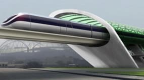 Une maquette graphique de l'Hyperloop One.