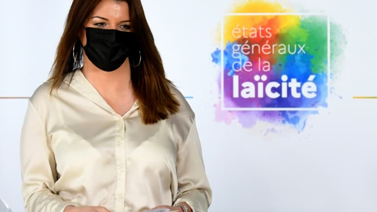 Marlène Schiappa au lancement des "état généraux de la laïcité", le 20 avril 2021 à Paris