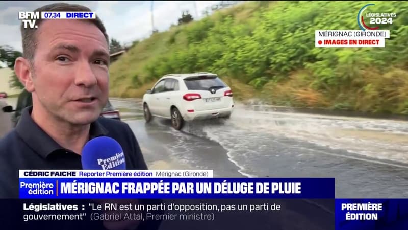 Gironde: un violent orage inonde la ville de Mérignac