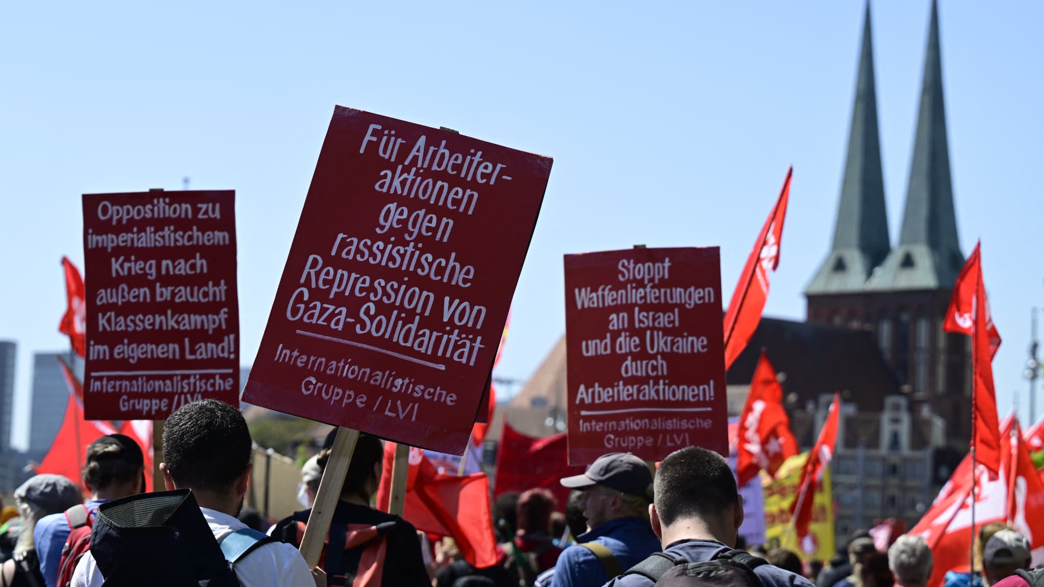 Manifestation du 1er mai à Berlin en Allemagne ce mercredi 1er mai 2024 Manifestation du 1er mai à Berlin en Allemagne ce mercredi 1er mai 2024