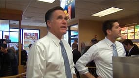 Mitt Romney et Paul Ryan dans un fast food de Cleveland, dans l'Ohio