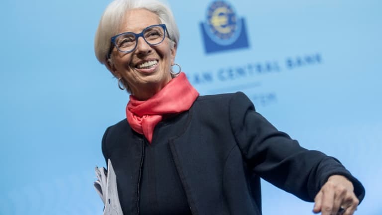La présidente de la Banque centrale européenne (BCE) Christine Lagarde, le 16 décembre 2021 à Francfort (photo d'illustration).