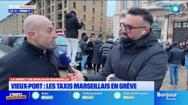 Vieux-Port : les taxis marseillais en grève