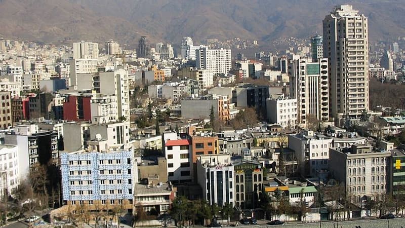 Le nord de la ville de Téhéran