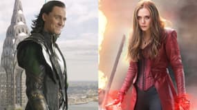 Loki, incarné par Tom Hiddleston, et la Sorcière Rouge, jouée par Elisabeth Olsen
