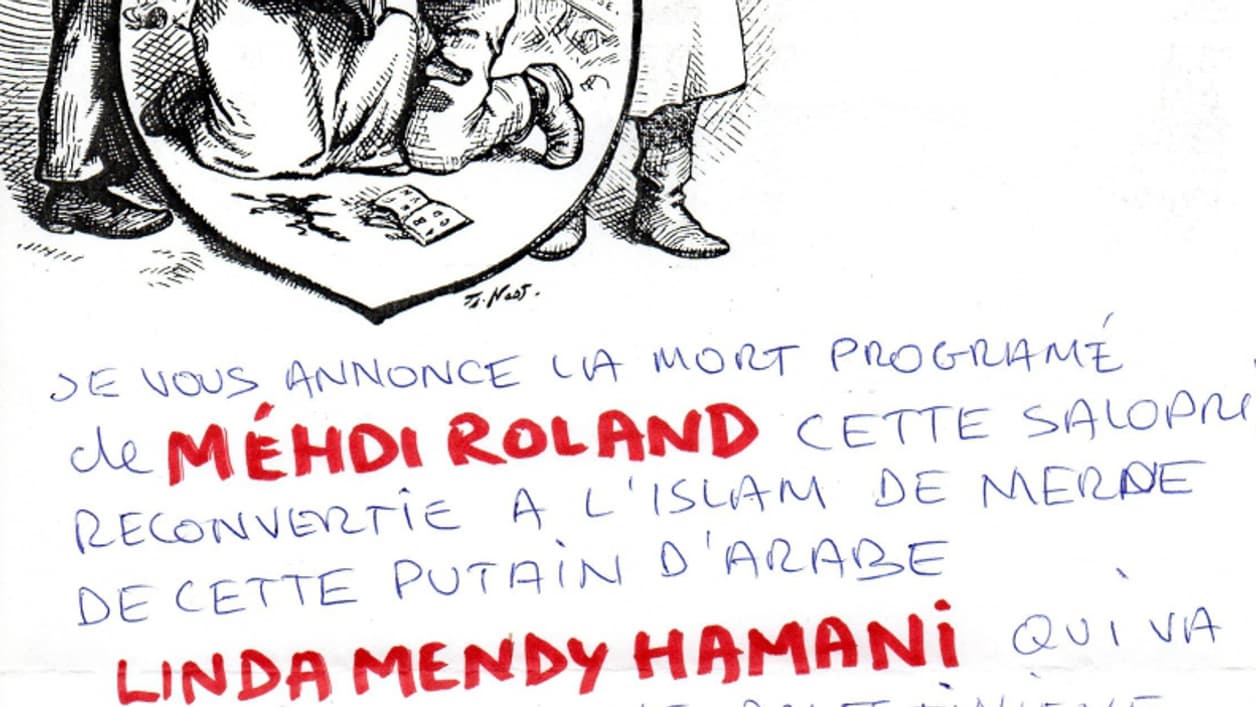 Copie de la lettre anonyme envoyée aux trois opposants communistes au maire de Béziers. Copie de la lettre anonyme envoyée aux trois opposants communistes au maire de Béziers.