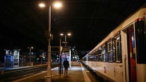 Un train de nuit Paris-Nice en gare de Lyon Perrache, le 20 mai 2021