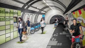 Vision de ce que pourrait être à Londres le futur réseau de voies piétonnes et de pistes cyclables souterraines, avec récupération de l'énergie cinétique générée par les usagers.