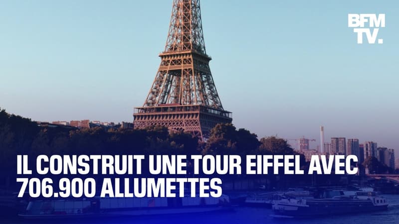Il tente de battre un record du monde en construisant une tour Eiffel avec 706.900 allumettes