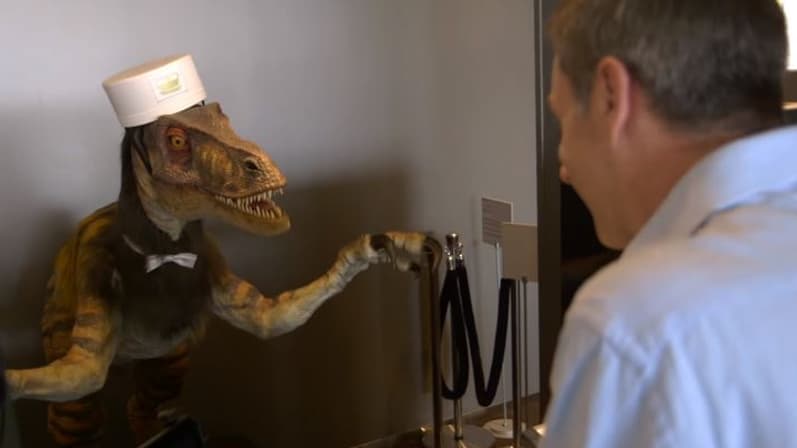 Le vélociraptor de l'entrée n'est pas exempté par ce licenciement.