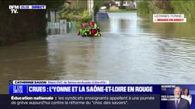 Catherine Sadon (maire DVC de Sémur-en-Auxois, en Côte d'Or), sur les crues: "L'eau s'est retirée (...) mais on a une inquiétude qu'il se mette à repleuvoir" 