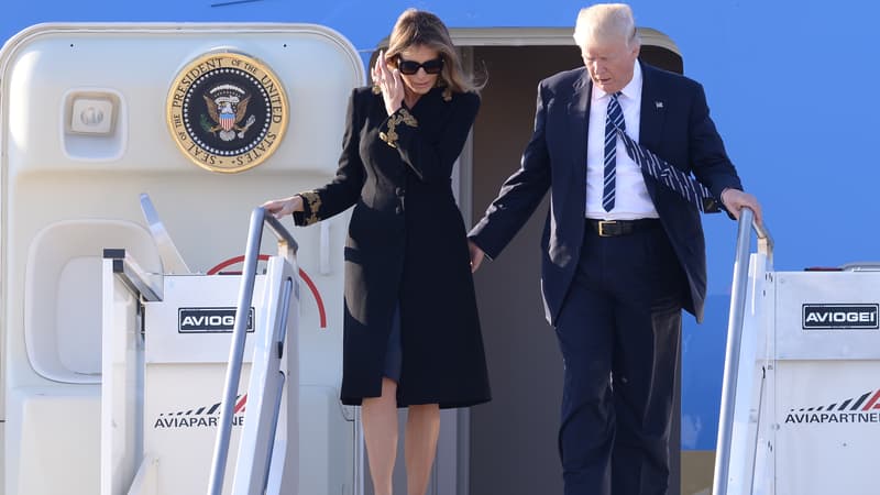 Melania et Donald Trump arrivent à Rome, le 23 mai. 