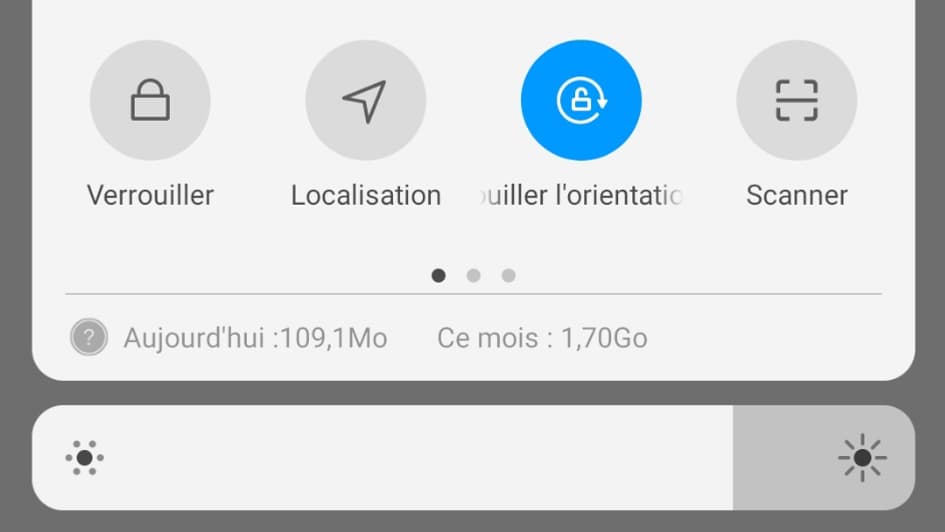 Capture d'écran liste notifications