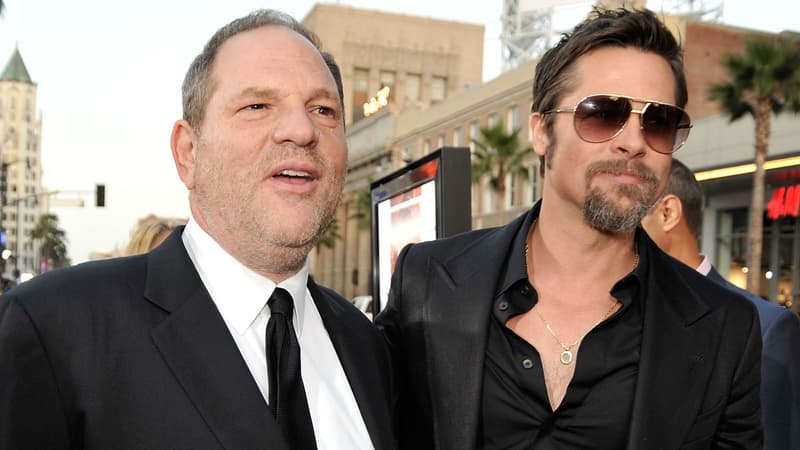 Harvey Weinstein et Brad Pitt à la première de 'Inglorious Basterds" à Los Angeles en 2009